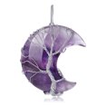 thumbnail image 1 of Collar de cristal curativo de amatista, colgante de árbol de la vida, alambre envuelto, luna creciente, piedra de cristal de cuarzo Natural BANYUO  Hogar, 1 of 1