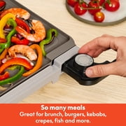 Bella 10 x 18 Nonstick Ceramic Griddle with Warming Tray, Oatmilk
