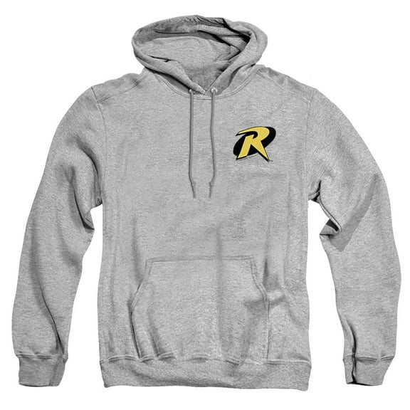 Batman Robin Logo Unisex Adult Pull-Over Heather Hoodie, Small, Athletic Heather