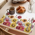 thumbnail image 3 of Retro Yellow Placemats Set of 2, Red Daisy Floral Watercolor Plants Farmhouse Non-Slip Place Mats Washable Table Mats for Kitchen Dining Table Decorations Indoor/Outdoor, 3 of 9