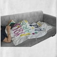 thumbnail image 5 of Childish Soft Flannel Fleece Throw Blanket, Unicorn Doodle Style Positive Lettering Nursery Imagination Themed Illustration, Cozy Plush for Indoor and Outdoor Use, 60" x 80", Multicolor, by Ambesonne, 5 of 5