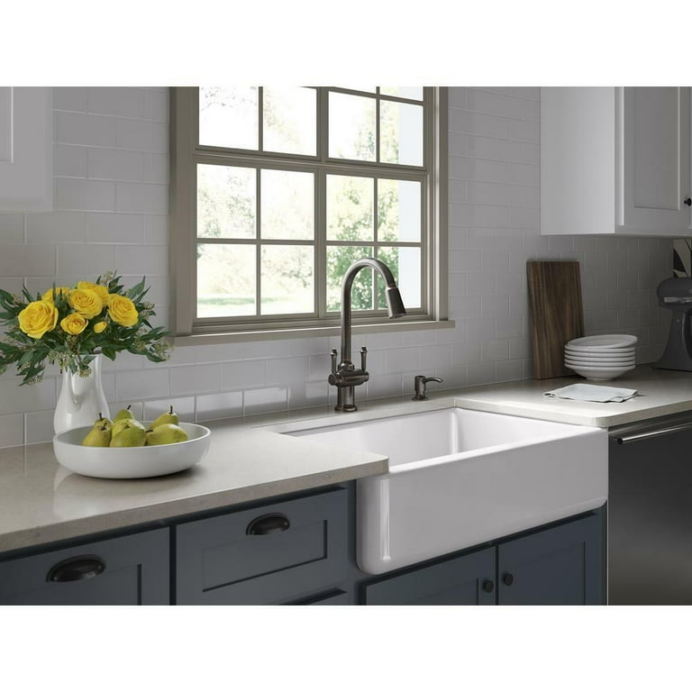 Thierry Two Handle Pull-Down Sprayer Kitchen Faucet with Soap Dispenser in Oil-Rubbed Bronze Thierry Two Handle Pull-Down Sprayer Kitchen Faucet with Soap Dispenser in Oil-Rubbed Bronze