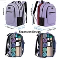 thumbnail image 3 of Mochila de viaje MATEIN para portátil ampliable de 15,6 pulgadas con USB, color morado, 3 of 9