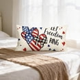 thumbnail image 6 of Beautynvta 4th of July Pillow Covers, 20x12 Inch, American Flag Hearts Patriotic Throw Pillowcase, Independence Day Cushion Cover for Sofa Couch Living Room Bed Decor, 6 of 6