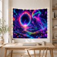 thumbnail image 4 of Bioluminescent Jellyfish in Swirling Nebula Dreamy Psychedelic for Sci-Fi Enthusiasts Sci-Fi Wall Art Halloween Gift Tapestry Wall Hanging for Living Room and Bedroom, 4 of 6