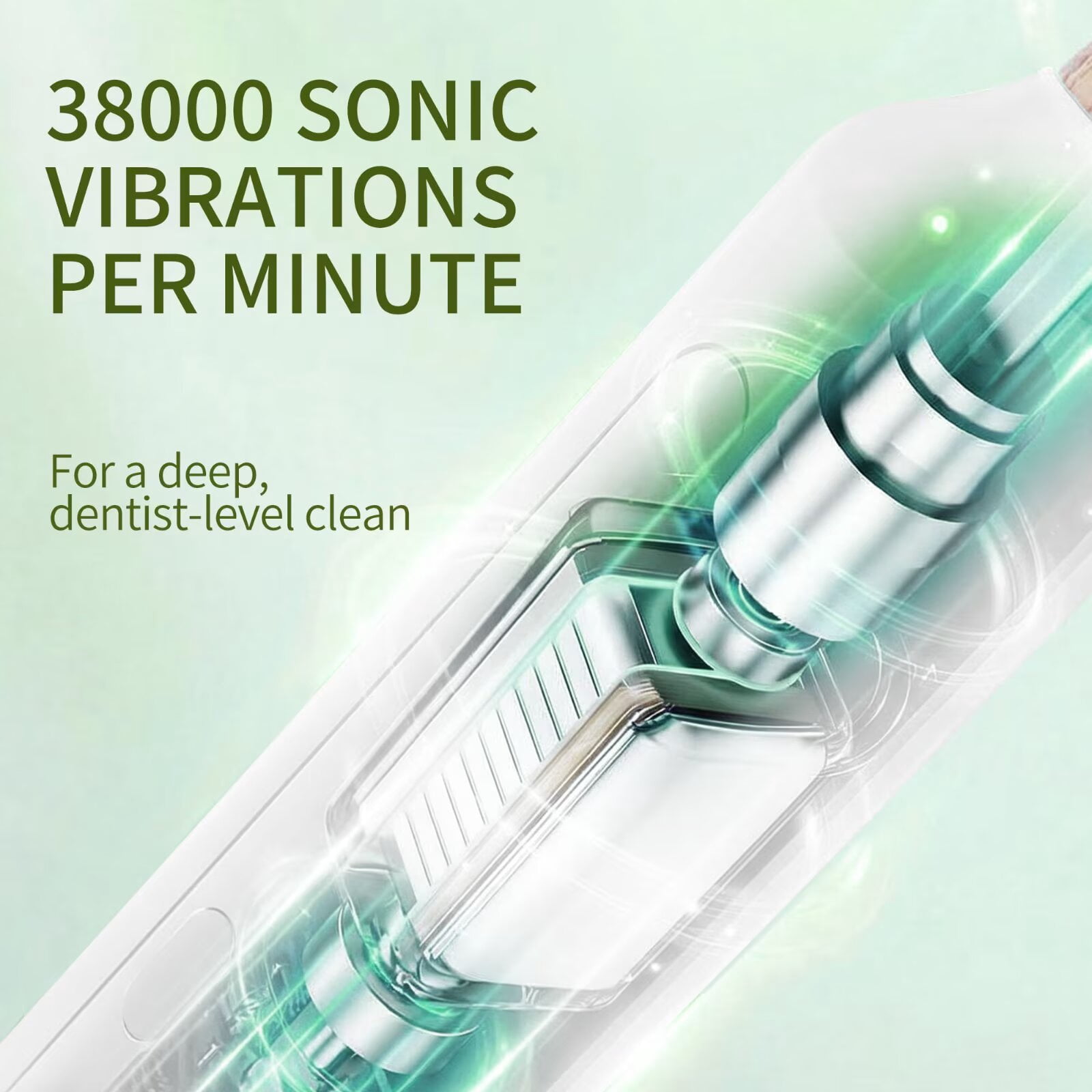 GUFICLE Sonic Bamboo Electric Toothbrush Set - 4 Biodegradable Heads, 5 Modes, Waterproof Zero Waste Sustainable Toothbrush, White
