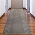 thumbnail image 6 of Playa Rug Checkered Border Non-slip Contemporary 26-inch Wide Runner Rug 15 Feet - Grey, 6 of 6