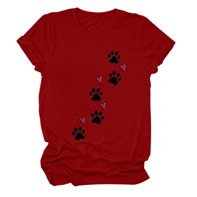 Fiudx Camisas para Mujer Camiseta de Manga Corta Estampada con Cuello Redondo a La Moda para Mujer, Camisetas Holgadas Informales