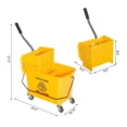 thumbnail image 4 of Cleaning Bucket with Wheels - 5 Gallon Yellow Mop Bucket with Wringer - Heavy Duty Plastic Utility Bucket for Home, Kitchen, and Garage - Rolling Janitorial Bucket, 4 of 6