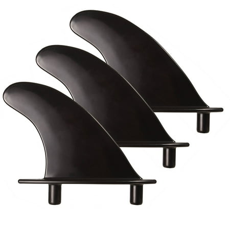South Bay Board Co. Black Soft Top Surfboard Fin, 3 Thruster Fins, 2