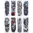 thumbnail image 2 of 8 Piezas de Pegatinas para Tatuajes de Brazo PENGJTMXG Calcomanías Temporales Impermeables Halloween, 2 of 4