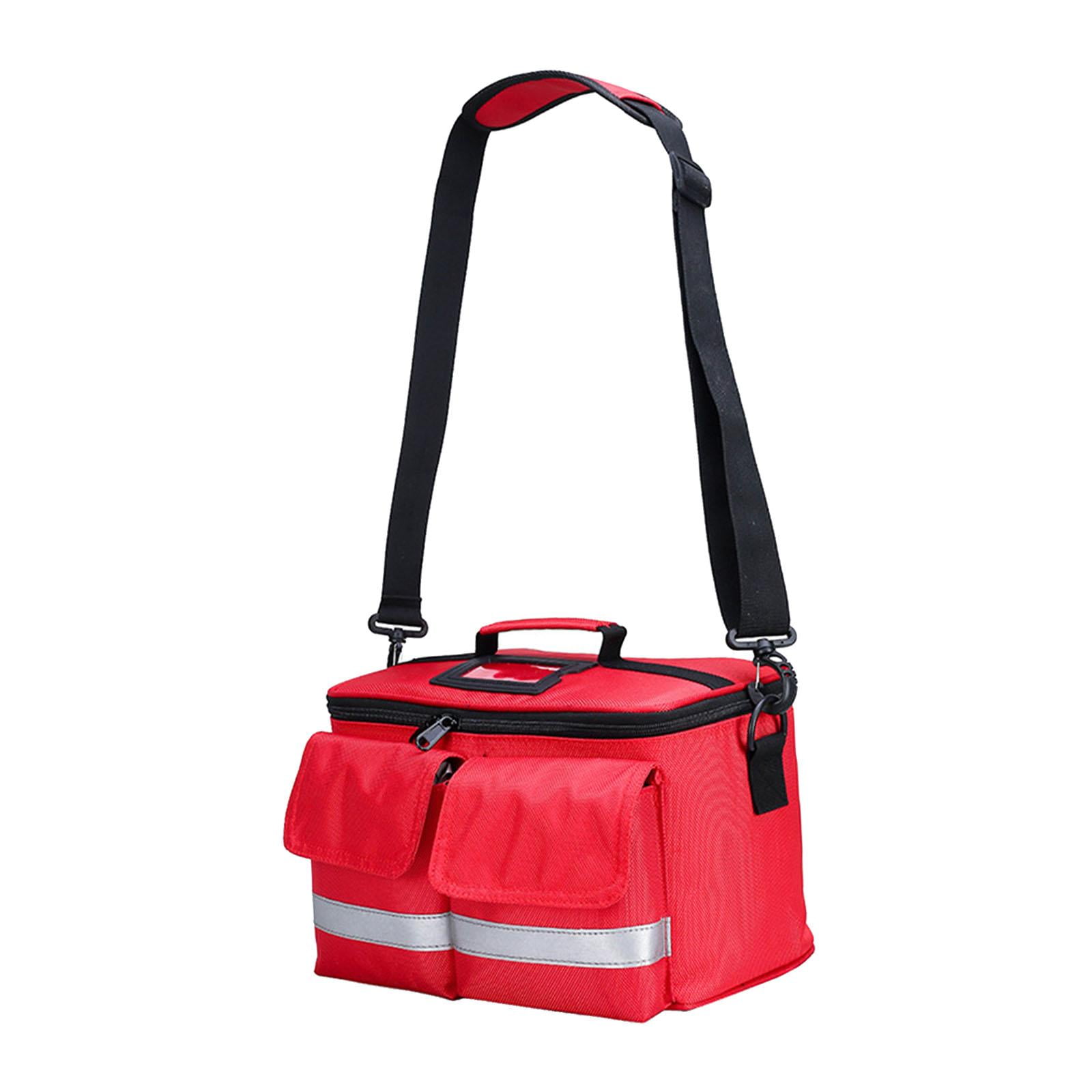 Bunblic First Aid Kit Bag Empty First Aid Bag Bottle Organizer First Responder Trauma Bag Emergency Kit Case for Travel Hiking Office red