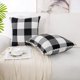 thumbnail image 2 of 2uds Clásico Búfalo Cuadros Fundas Cojines Cubiertas con Pompones Decorativo Funda Cojín Poliester Almohada Cobertor  18 x 18 Pulgadas Negro beige blanco, 2 of 10