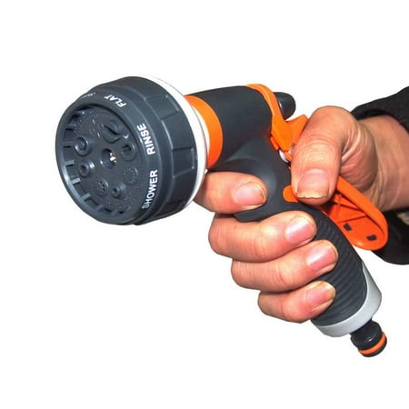High Pressure Garden Hose Nozzle Hand Sprayer 8 Pattern Adjustable Car