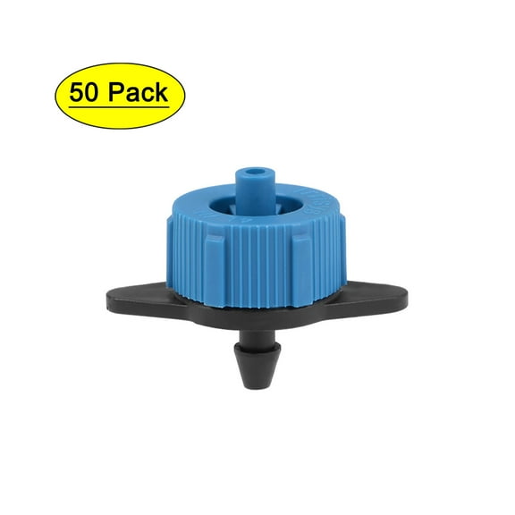 Pressure Compensating Dripper 1 GPH 4L/H Emitter for Garden Lawn Drip Irrigation with Barbed Hose Connector 50pcs