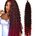 thumbnail image 3 of XIAQUJ Extensions de Cheveux Queue de Cheval à Cordon Longues Boucles Cheveux Naturels Tressés pour Femmes Noires Clip en Queue de Cheval Rouge, 3 of 4