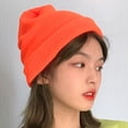 thumbnail image 3 of Gorro de lana para hombre cálido gorro de punto de gran tamaño gorra de para esquí senderismo actividades al - Naranja Yinane Gorro Beanie tejido para mujer, 3 of 6