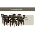 thumbnail image 2 of Eva 7 Piece Solid Wood Dining Set with Table and 6 Chairs in Espresso, 2 of 6