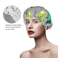 thumbnail image 4 of Disketp Cute Dinosaur Shower Caps,Reusable Shower Cap For Women, Double Layer Waterproof Hair Cap, Large Size For All Hair Lengths,For Girls Spa Home Salon Use, 4 of 9