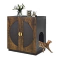 thumbnail image 2 of unipaws Tall Cat Litter Box Enclosure with Shelves, Hidden Litter Box Cover for Tall or Top Entry Litter Box, 2 of 7
