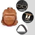 thumbnail image 3 of Mochila de viaje para mujer, de piel sintética, con borlas, para hombro, convertible, 3 of 5