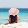 thumbnail image 5 of Harhinhe 56-58 cm circunferencia del sombrero sombrero de paja para mujer protector solar de verano sombrero de paja de ala grande sombrero para el sol sombrero de paja de flores y conjunto de bolsa, 5 of 5