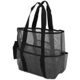 thumbnail image 1 of Bolsa de playa, bolsa de playa de malla portátil, bolsa hombro de malla para deportes húmedos, organizador almacenamiento de deportes para viajes al aire libre, para vacaciones familiares(Negro), 1 of 5