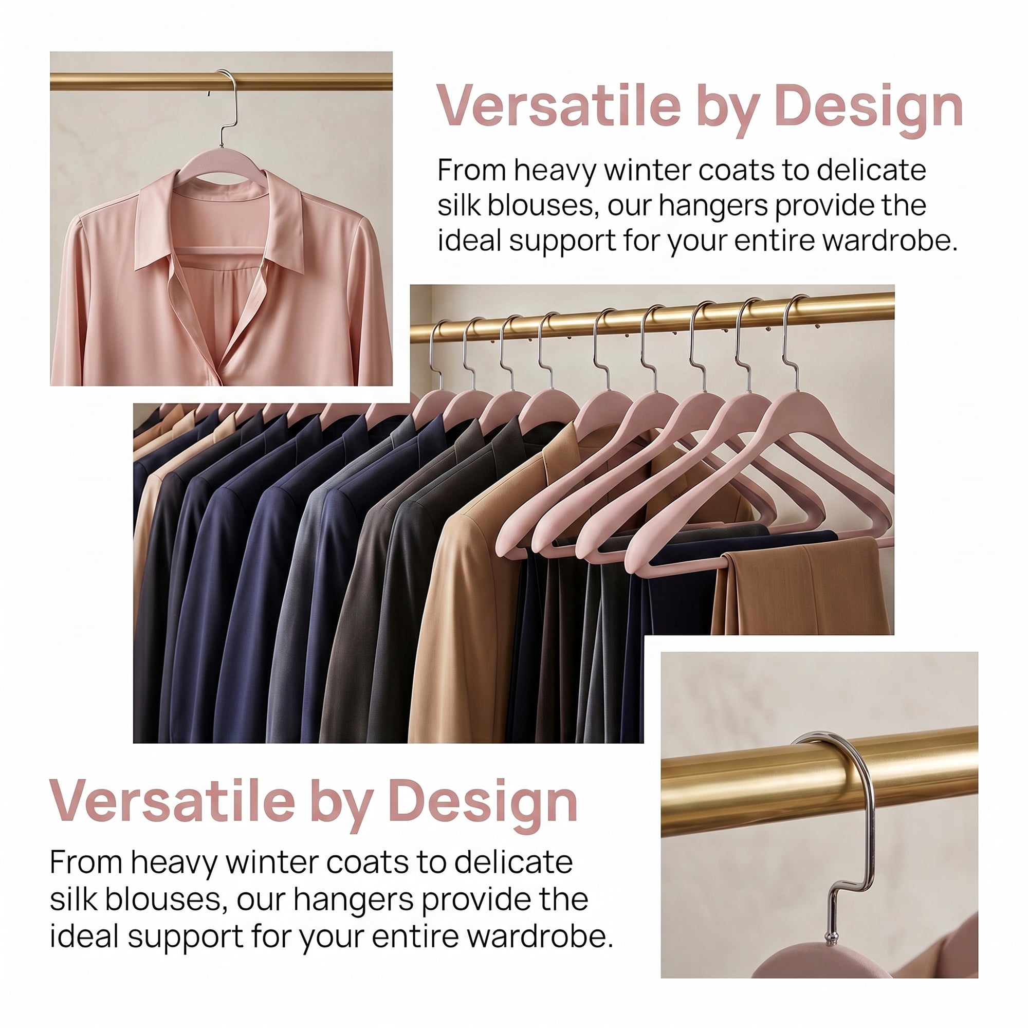 Unique Bargains 10Pcs Velvet Suit Hangers for Coats and Jackets Mousse Pink 16.9" x 21"