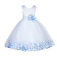 thumbnail image 2 of Ekidsbridal White Floral Lace Bodice Rose Petal Tulle Formal Flower Girl Dress Formal Photoshoot Beauty Pageant Christening Gown 165T 4, 2 of 3