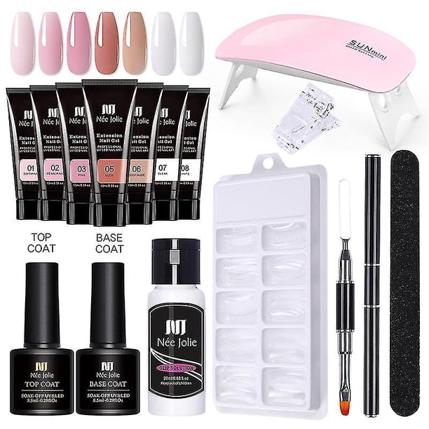 Juego de uñas con secador de uñas Polygels para uñas Juego de gel de esmalte Soak-off Nail Art Tools Sets para principiantes