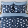 thumbnail image 5 of Mainstays Reversible Comforter and Sheet Set, 7-Piece Bed-in-a-Bag, Queen, Navy Geo, 5 of 9