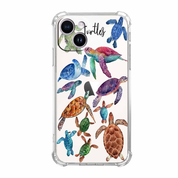 Turtles Clear Case for iPhone 14,Transparent Soft TPU Bumper Full Cover Case