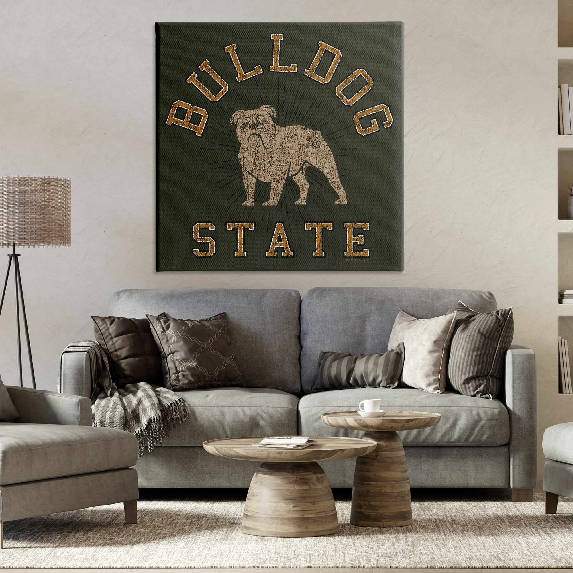 Stupell Industries Vintage Bulldog State Novelty & Humor Painting Wrapped Canvas Art Print Wall Art, 36 x 36