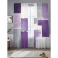 thumbnail image 3 of Purple White Sheer Curtains 84 inches Long 2 Panels Set Graffiti Art Abstract Mottled Oil Paint Texture Sheer Window Curtain Rod Pocket Voile Drapes for Living Room/Bedroom, Each 52" W x 84" L, 3 of 7