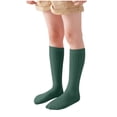 thumbnail image 2 of Wenfanal Toddler Baby Girls Ruffle Soft Double Frilly Lace Socks Socks For Girls,Toddler Knee High Socks Non Slip Baby Boy Girls Seamless Long Stockings Girls Fashion Size 1-15,Dark Green, 2 of 4