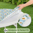 thumbnail image 5 of Lightblue Daisy Flower Green Dots Pattern Round Fitted Tablecloth with Elastic Edge,Dining Table Cover Waterproof,Outdoor Round Tablecloth for Camping,Dining,Indoor and Outdoor, 5 of 7