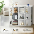 thumbnail image 6 of Corner Cabinet, 9 Cubes Corner Bookshelf with 2 USB Ports and 3 AC Outlets Corner Storage Cabinet Triangle Bookcase for Living Room, Bedroom, Kid's Room, Small Spaces, White, 6 of 6