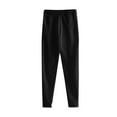 thumbnail image 5 of YDKZYMD Black Mens Cargo Sweatpants Open Bottom Fleece Elastic with Pockets Baggy Pant Warm Wide Straight Leg Loose Fit Jogger Pant Heavyweight Athletic Sweatpant Sport Drawstring Trousers 2XL, 5 of 5