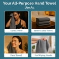 thumbnail image 4 of Casa Platino Hand Towels for Bathroom - 6 Piece Set, Soft & Absorbent Bath Hand Towels, Towels for Bathroom, 100% Cotton Bathroom Hand Towels for Everyday Use - Cool grey, 4 of 8