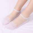 thumbnail image 2 of HNMKIU Women's Ballet Flat Socks with Elegant Lace Trim and Solid Color Design for Comfortable Wear Purple,One Size, 2 of 4