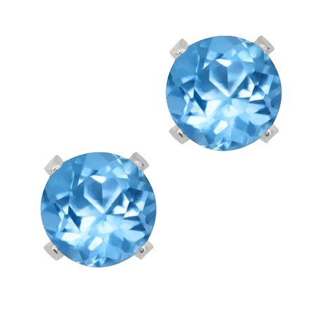 - Amethyst Peridot Garnet Topaz Round Post With Friction Back Stud Earrings 4MM