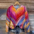 thumbnail image 2 of Erwazi Valentine Sweatshirts for Women Trendy Long Sleeve Muiltcolor Graphic Pullover Tops, 2 of 5
