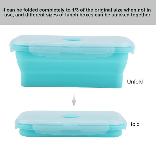 Fiambrera plegable Jadeshay Contenedor de alimentos de silicona Rosa Verde 350/500/800/1200 ml