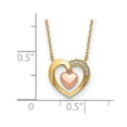 thumbnail image 2 of 10.87mm 14k Solid Gold Two-tone Love Hearts Cubic Zirconia With 2inch Ext Necklace 18 Inch Pendant Necklace for Women, 2 of 2