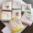 thumbnail image 5 of REGALWOVEN Cute Cartoon Pattern Decorative Hand Towel Set, 14" x 30" Soft Absorbent Pure Cotton Towels for Bathroom, Hotel White-Snowman 4-Piece, 5 of 5