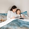 thumbnail image 4 of jejeloiu Serene Coastal Scene Full Size Comforter Sets For Girls,Starfish Shell Shore Bedding Comforter Set,Blue Beige,Reversible,3 Pieces,1 Comforter and 2 Pillowcases, 4 of 7