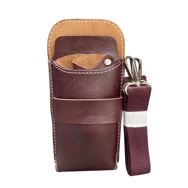 MERIGLARE PVC Barber Shear Comb Tools Holder Pouch Waist Bag w/ Belt Red