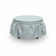 thumbnail image 3 of Celtic Ottoman Cover, Vintage Ornaments Flower, 2 Piece Slipcover Set with Ruffle Skirt for Square Round Cube Footstool Decorative Home Accent, Standard Size, Pale Blue, by Ambesonne, 3 of 5