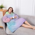 thumbnail image 5 of Oversized Wearable Blanket Hoodie,Dreamy Pastel Sky Sherpa Blanket Hoodie with Super Pockets,Super Warm Fuzzy Pullover for Women & Men, 5 of 6