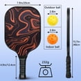 thumbnail image 3 of Pickleball Paddles Set Of 1, Fiberglass Surface, Liquid & Marble Print, 1 Paddles, 2 Balls & Bag, 3 of 5